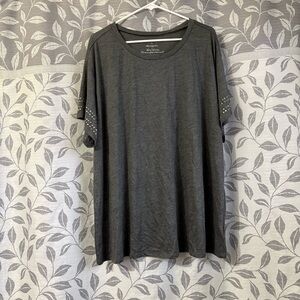Torrid Charcoal Studded Sleeve Tee